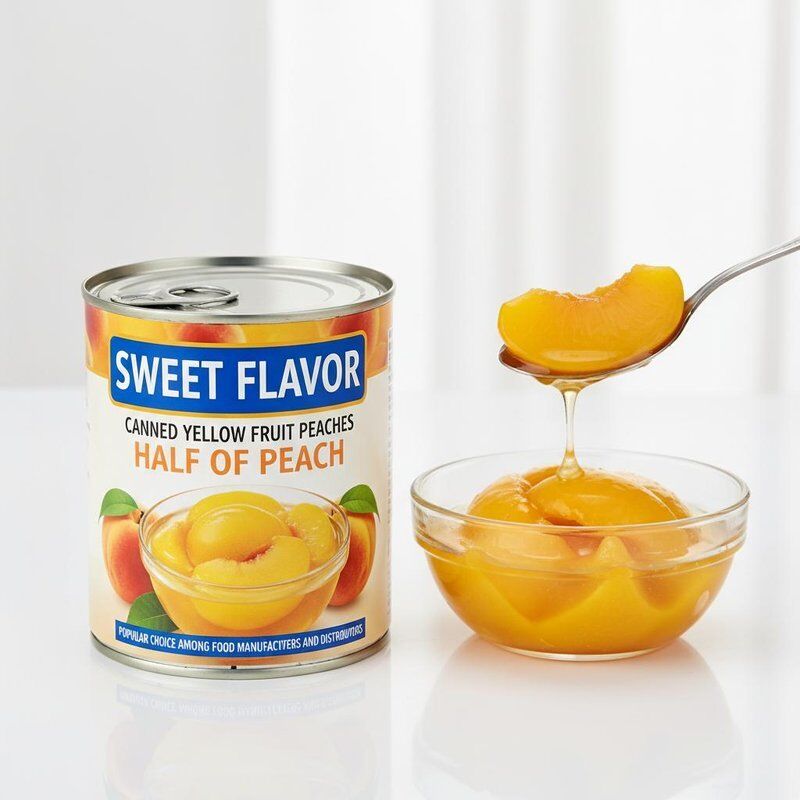 Sweet Flavor Canned Yellow Fruit Peaches Half Of Peach Popular Choice Among Food Manufacturers And Distributors